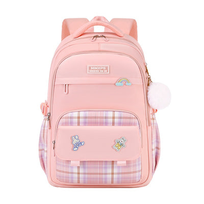 Mochila Escolar a Cuadros para Niñas de Primaria - Image 5