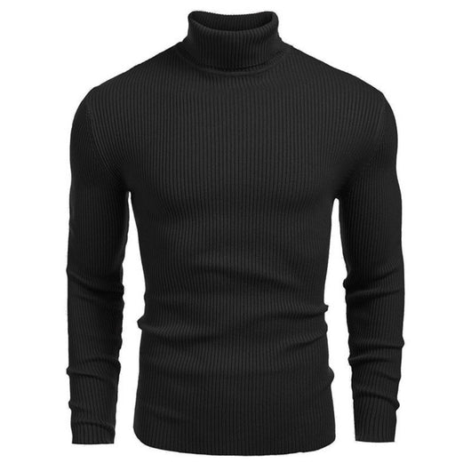 Suéter Cuello Alto Ajustado de Manga Larga para Hombre - Image 7