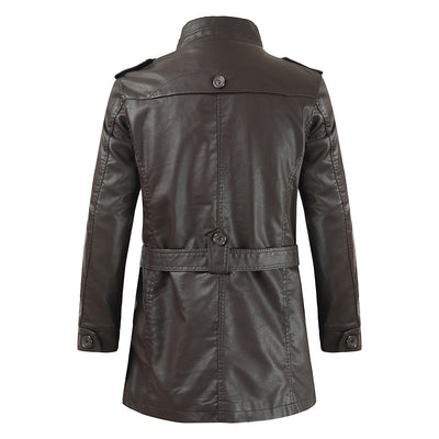 Abrigo Casual de Piel Sintética con Forro Polar para Hombre - Image 5