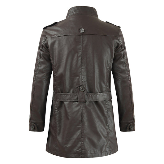 Abrigo Casual de Piel Sintética con Forro Polar para Hombre - Image 5