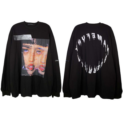Playera Manga Larga Estampado Artístico para Hombre