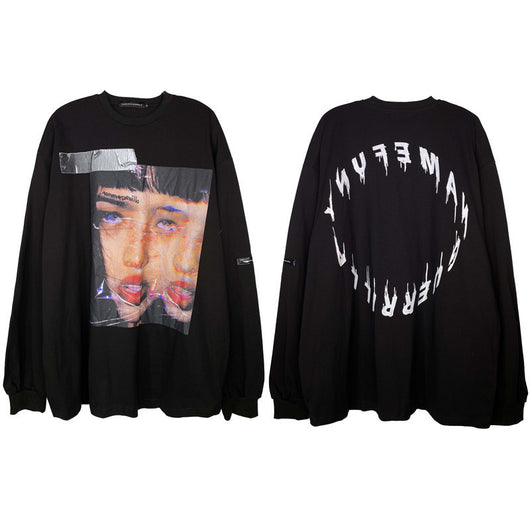 Playera Manga Larga Estampado Artístico para Hombre