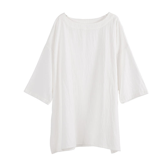Blusa de Algodón y Lino con Mangas Tres Cuartos - Image 7