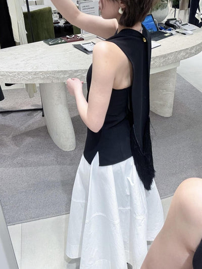 Traje Falda Blusa Sin Mangas Mujer Casual Elegante - Image 18