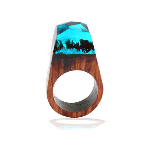 Anillo Étnico de Resina con Punta de Madera - Image 5