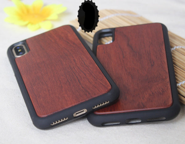 Funda Protectora para Teléfono con Diseño Acanalado en TPU y Madera