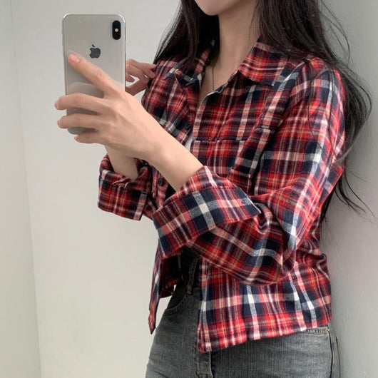 Camisa Cuadrille Oversized de Manga Corta - Image 20