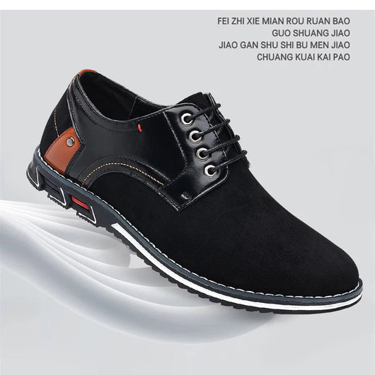 Zapatos Casuales de Cuero para Hombre con Punta Redonda y Cordones - Image 12