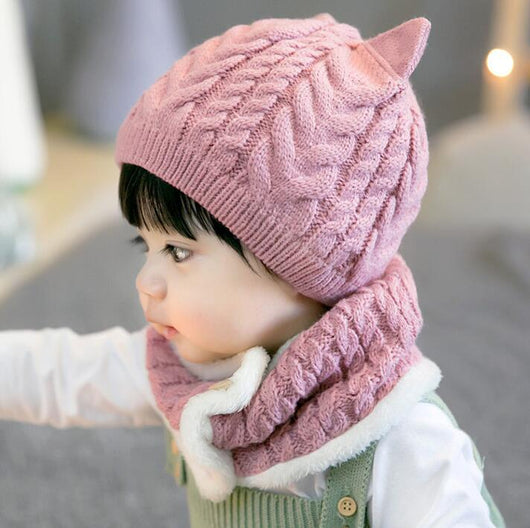 Conjunto Gorro y Babero de Lana Gruesa Trenzado - Image 7