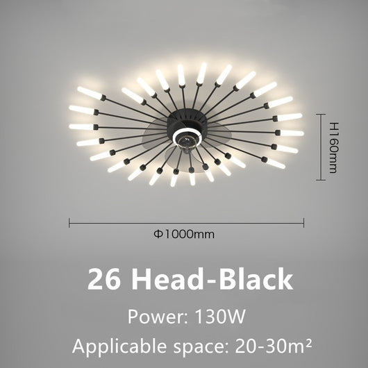 Lámpara Ventilador de Techo Moderno para Dormitorio - Image 7