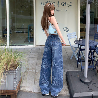 Pantalones Jacquard Sueltos de Pierna Ancha para Mujer - Image 5