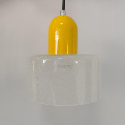 Lámpara Colgante de Cristal Arenado Estilo Retro Mid-Century - Image 9