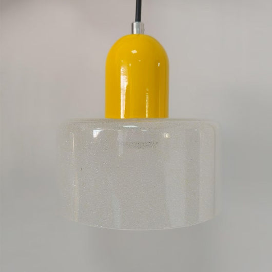 Lámpara Colgante de Cristal Arenado Estilo Retro Mid-Century - Image 9