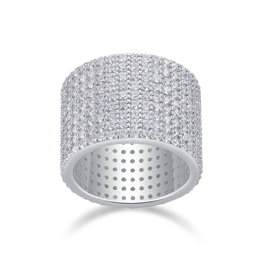 Juego de Anillos de Boda Bright Stars con Moissanita Premium en Plata S925 y Baño de Platino