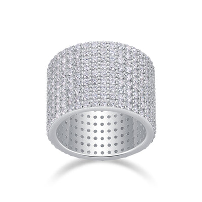 Juego de Anillos de Boda Bright Stars con Moissanita Premium en Plata S925 y Baño de Platino