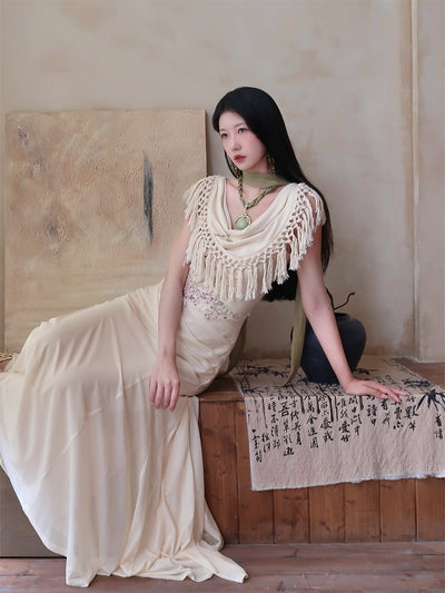 Vestido Bohemio Fishtail con Borlas - Cuello Redondo Ajustado para Verano - Image 2