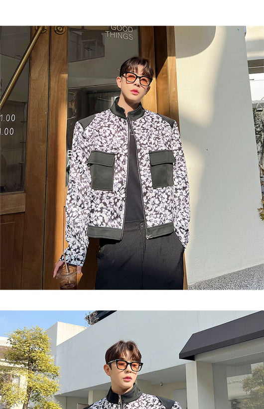 Chaqueta Casual Hombre Cuello Mao con Bolsillos Tridimensionales - Image 11