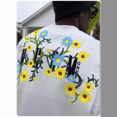 Playera Estival para Hombre con Bordado de Flores - Image 5