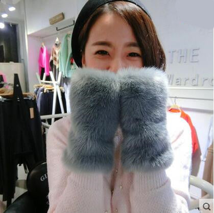 Guantes sin dedos de piel sintética para mujer - Otoño e Invierno - Image 9