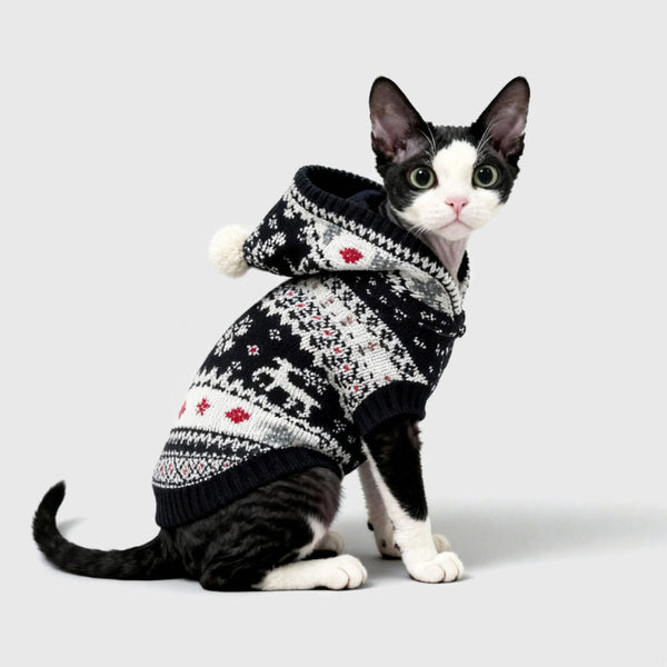 Suéter Navideño para Gatos Sin Pelo - Abrigador para Otoño e Invierno