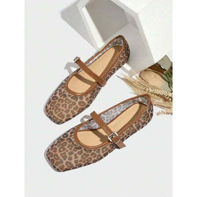 Sandalias Mary Jane Estampado Leopardo con Malla Transpirable para Mujer - Image 16