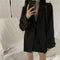 Blazer Negro Suelto de Temperamento Británico