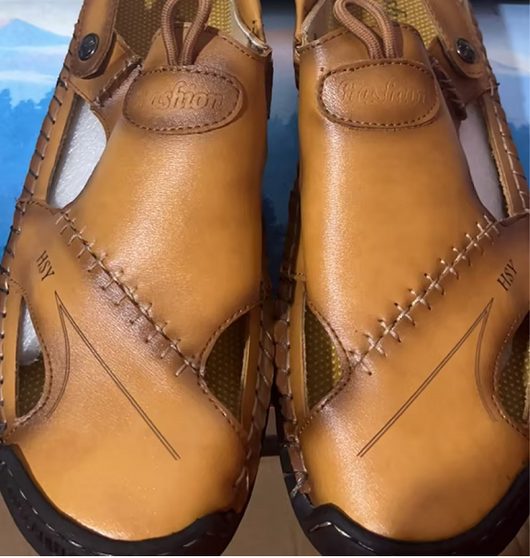 Sandalias Romanas de Cuero Genuino para Hombre - Comodidad de Verano - Image 9