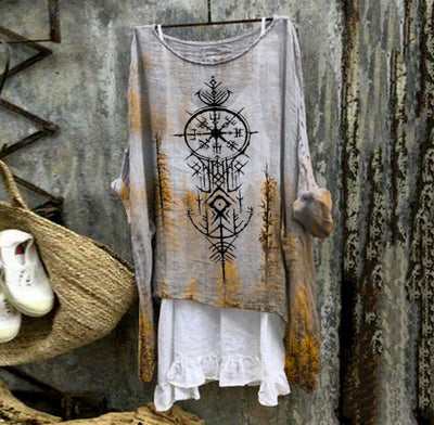 Blusa Casual Suelta de Manga Larga con Estampado - Image 10