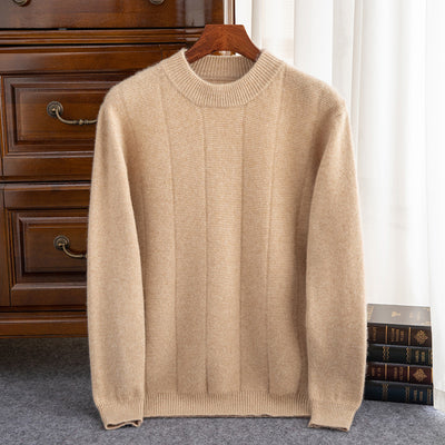 Suéter de Cachemira para Hombre Invierno - Cuello Redondo Rayas Doble Grosor