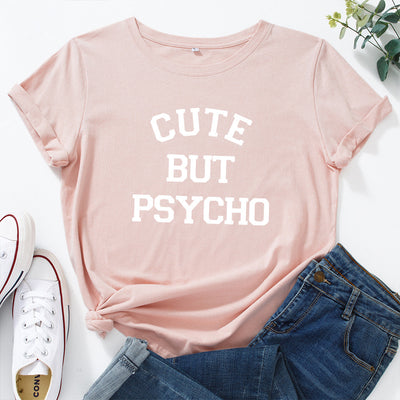 Camiseta Suelta de Cuello Redondo con Diseño Creativo de Letras para Mujer - Image 20