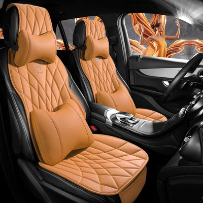 Funda de Asientos de Cuero Premium para Auto - Juego Completo 5 Plazas