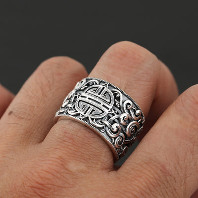 Anillo de Plata con Patrones Grabados y Diseño Vintage - Image 15