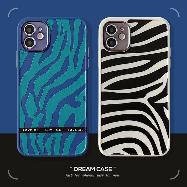 Funda de Celular con Patrón Zebra y Protección Contra Caídas
