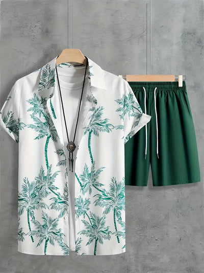 Traje Hawaiano Hombre 3D Estampado Manga Corta - Image 33