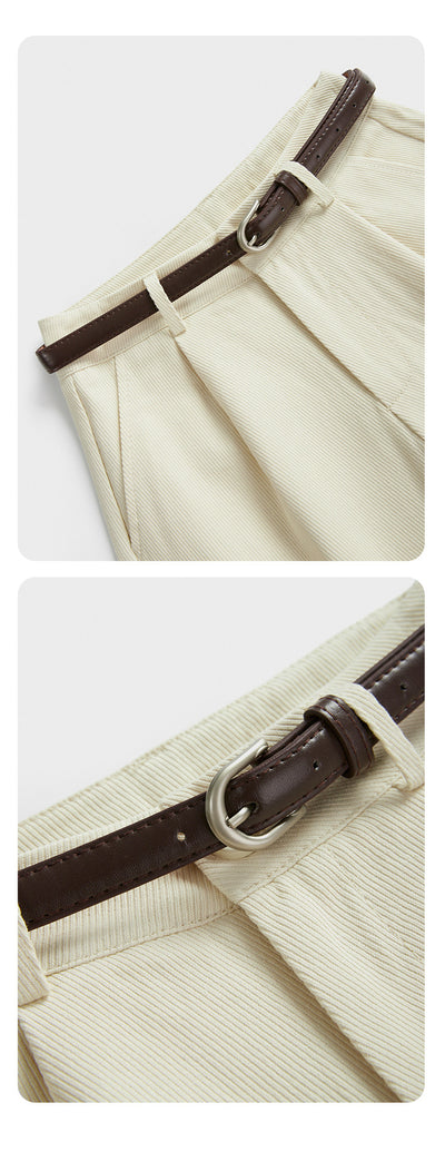 Pantalón Ancho Blanco de Pierna Recta - Versión Coreana Multiusos - Image 14