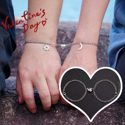 Pulseras Magnéticas Sol y Luna para Parejas - Acero Inoxidable, Regalos Día de Enamorados