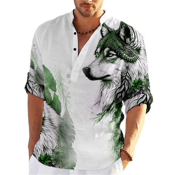 Camisa Suelta Casual para Hombre con Estampado 3D de Manga Corta