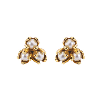 Aretes de Acero Inoxidable con Perla 18K Chapado en Oro - Image 5