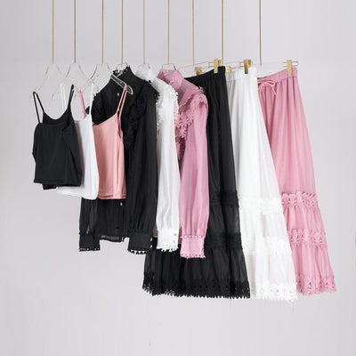 Conjunto de Blusa Manga Larga con Borde Lotus y Falda Midi Cintura Elástica - Image 12