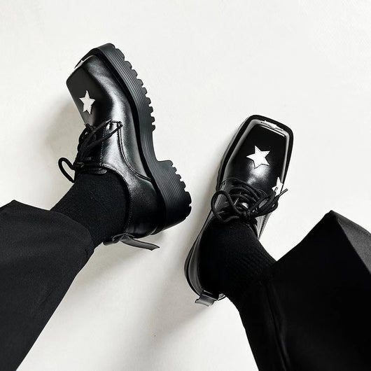 Zapatos de Plataforma con Altura Integrada - Diseño Cuadrado Versátil - Image 18
