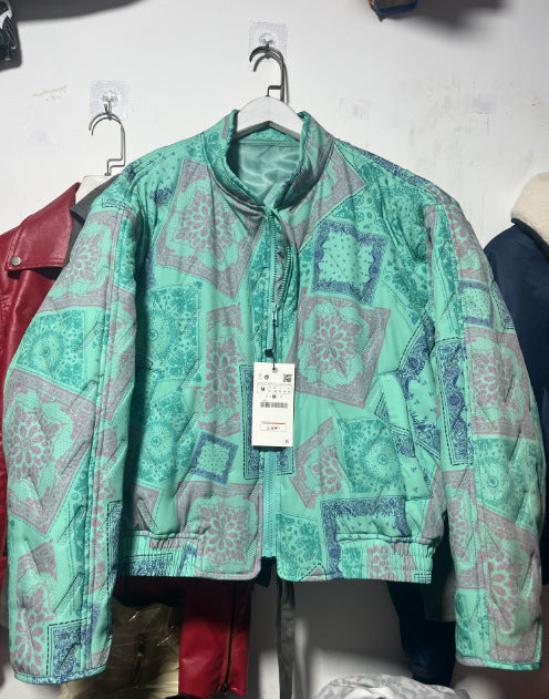 Chaqueta Acolchada de Algodón con Cierre y Estampado - Image 8