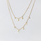 Colar Dupla Camada Estrela e Lua Feminino com Diamantes Dourado