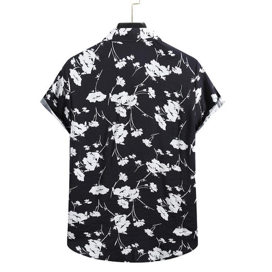 Camisa Casual de Manga Corta con Estampado Floral para Hombre - Image 5