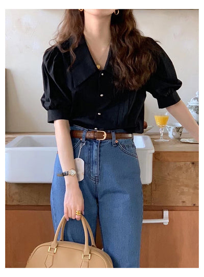 Blusa Elegante con Escote en V y Mangas Abullonadas - Image 15