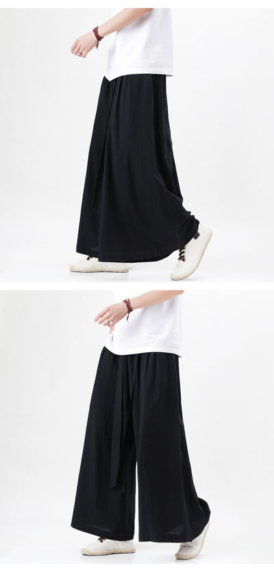 Pantalones Holgados de Algodón y Lino Talla Grande Estilo Chino para Hombre - Image 16