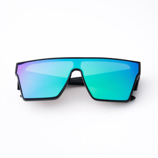 Black frame sports cycling sunglasses with vibrant purple polarized shield lenses, ideal for biking and outdoor activities. - Image 21