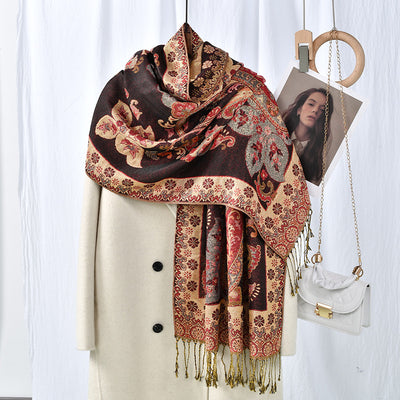 Pañuelo Étnico con Patrón de Anacardo y Borlas - Estilo Bohemio - Image 8