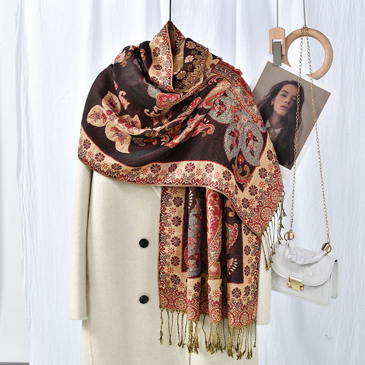 Pañuelo Étnico con Patrón de Anacardo y Borlas - Estilo Bohemio - Image 8