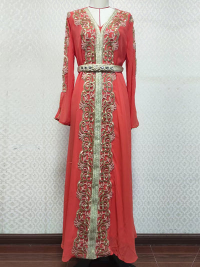 Vestido Árabe Dubái con Bordado y Apliques de Lujo - Image 15