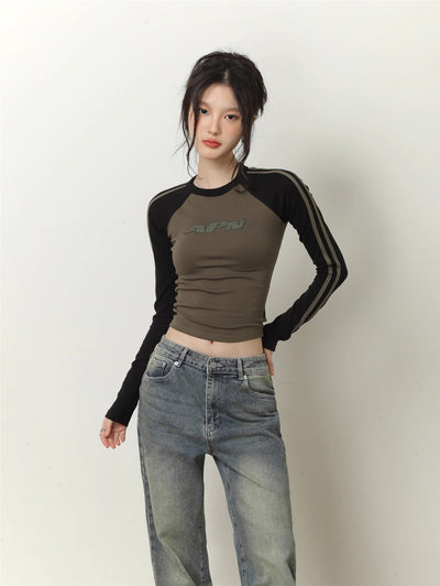 Blusa Manga Larga Otoño Primavera con Detalles de Contraste - Image 14